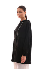 NSH Zipup Hoodied Cape Black