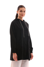 NSH Zipup Hoodied Cape Black