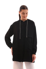 NSH Zipup Hoodied Cape Black