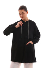 NSH Zipup Hoodied Cape Black