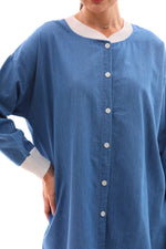 PL Denim Button Tunic Blue