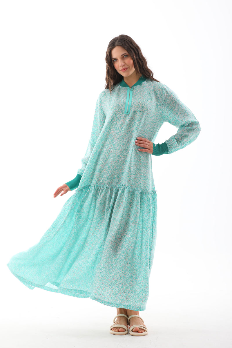 Invee 6389A Cotton Dress Green