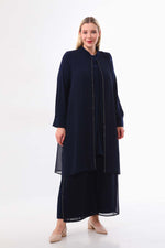 T&N Chiffon Set Navy Blue