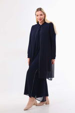 T&N Chiffon Set Navy Blue