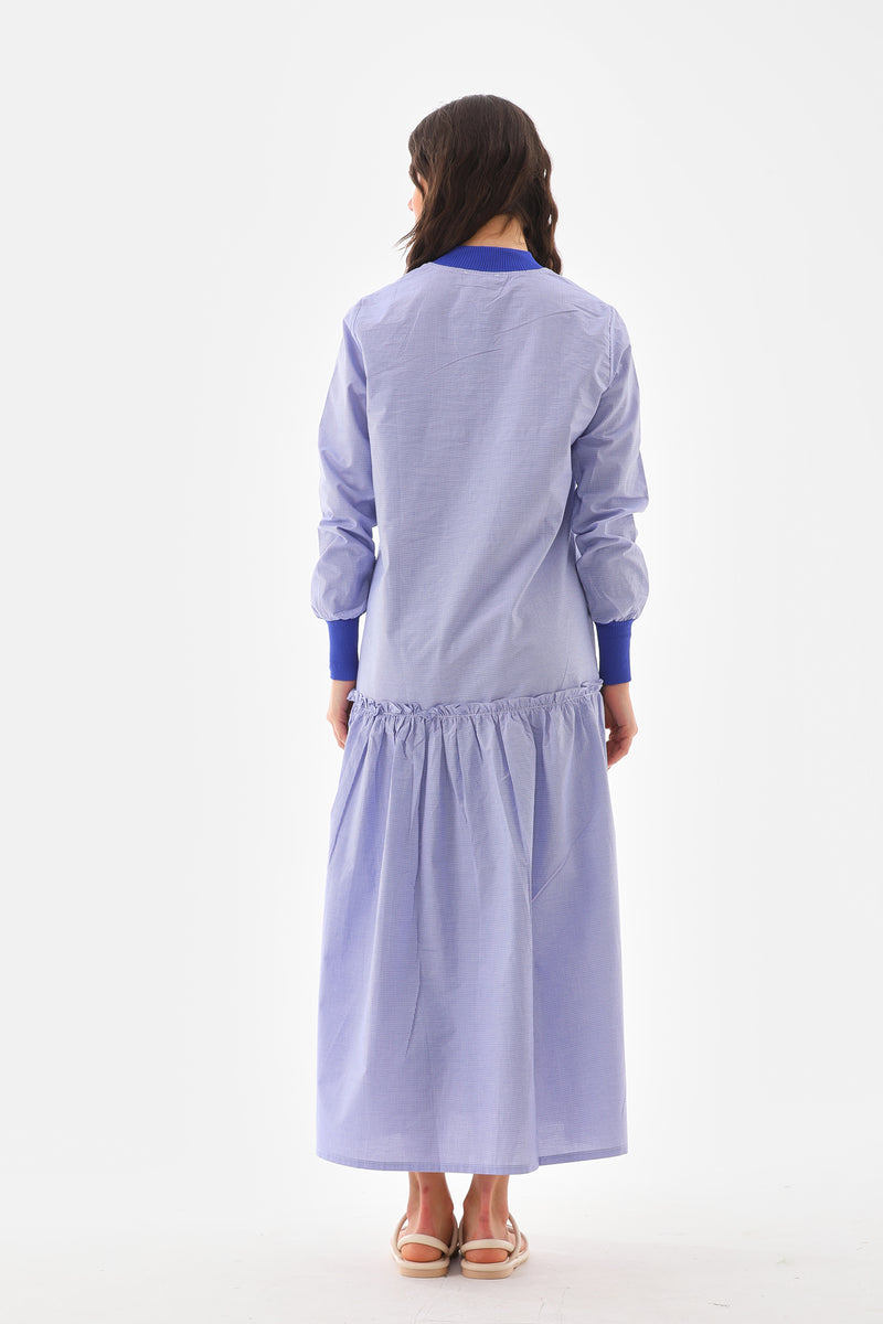 Invee 6389A Cotton Dress Light Blue