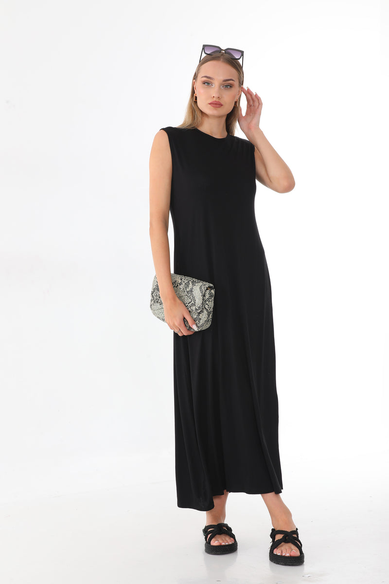 N&C 0614 Sleeveless Dress Black