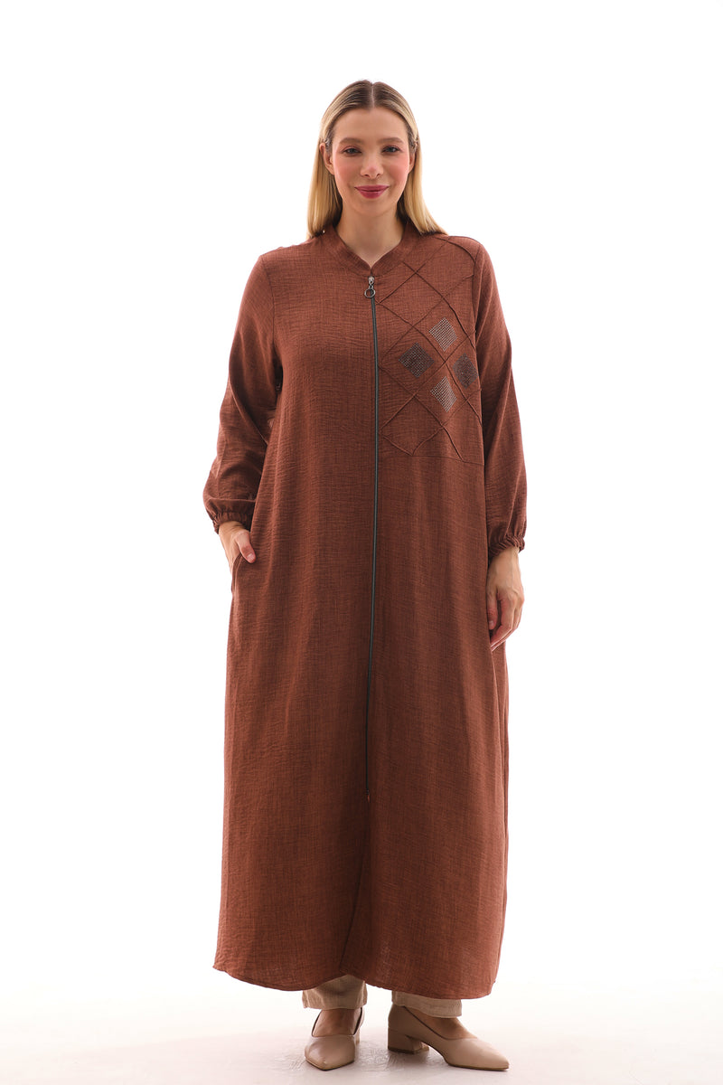 MSB Nervur Stone Long Cape Brown