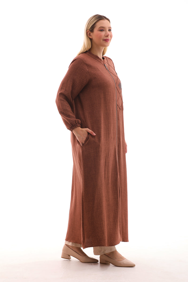 MSB Nervur Stone Long Cape Brown