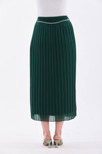 ISL Chiffon Pleated Skirt Emerald