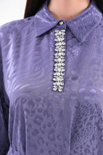 ISL Rhinestone Dress Purple