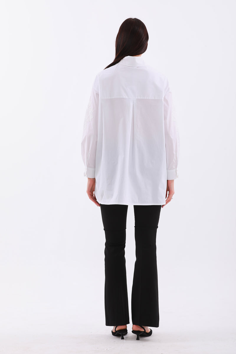 D&T Embroidery Dtld Tunic White