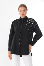 My3 Side Rhinestones Shirt Black