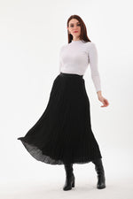 SZ Chiffon Pleated Skirt Black