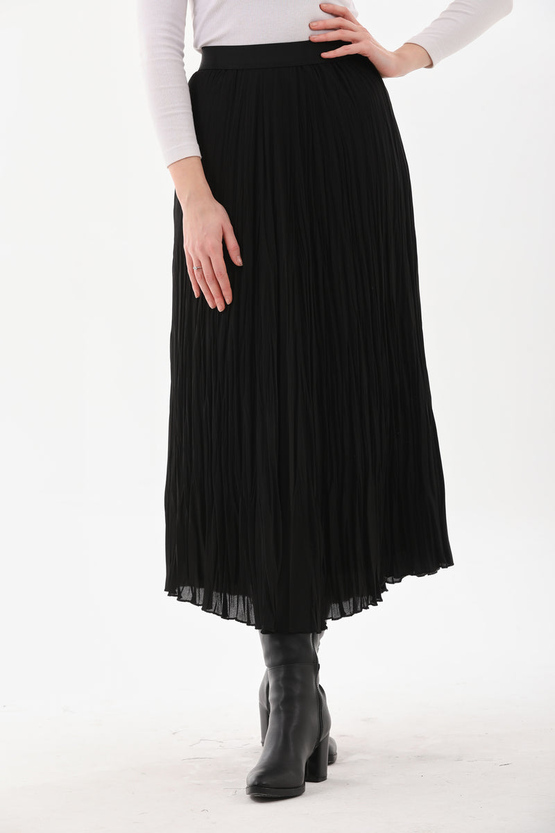 SZ Chiffon Pleated Skirt Black