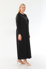 HSN Printed Cotton Dress Black