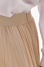SZ Chiffon Pleated Skirt Beige