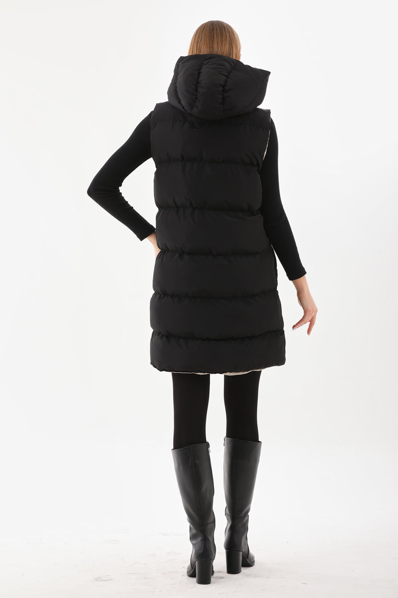 M&A Both Side winter Vest Black