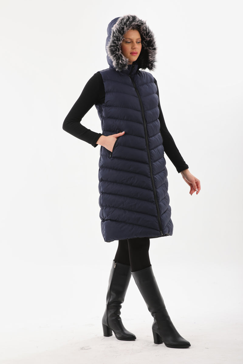 N&R Relax winter Plus Vest Navy Blue