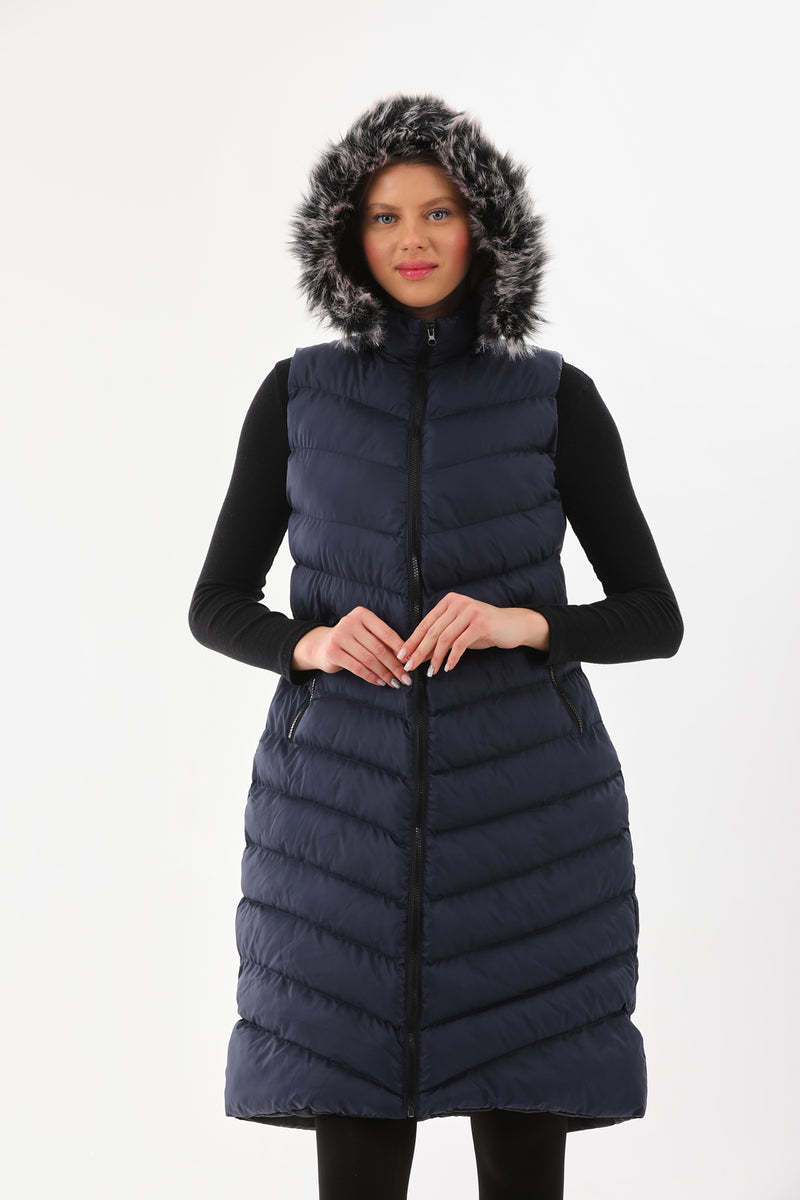 N&R Relax winter Plus Vest Navy Blue