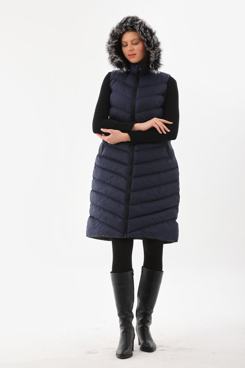 N&R Relax winter Plus Vest Navy Blue