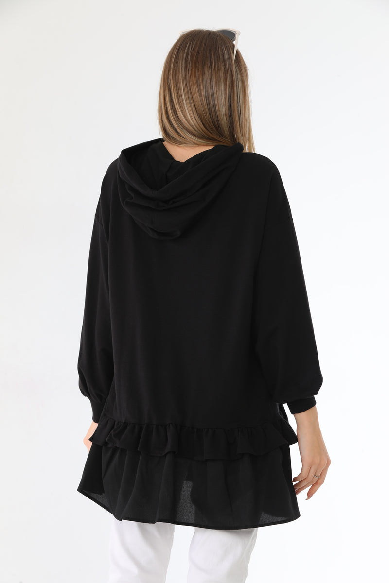 IKL Frilled Skirt Tunic Black