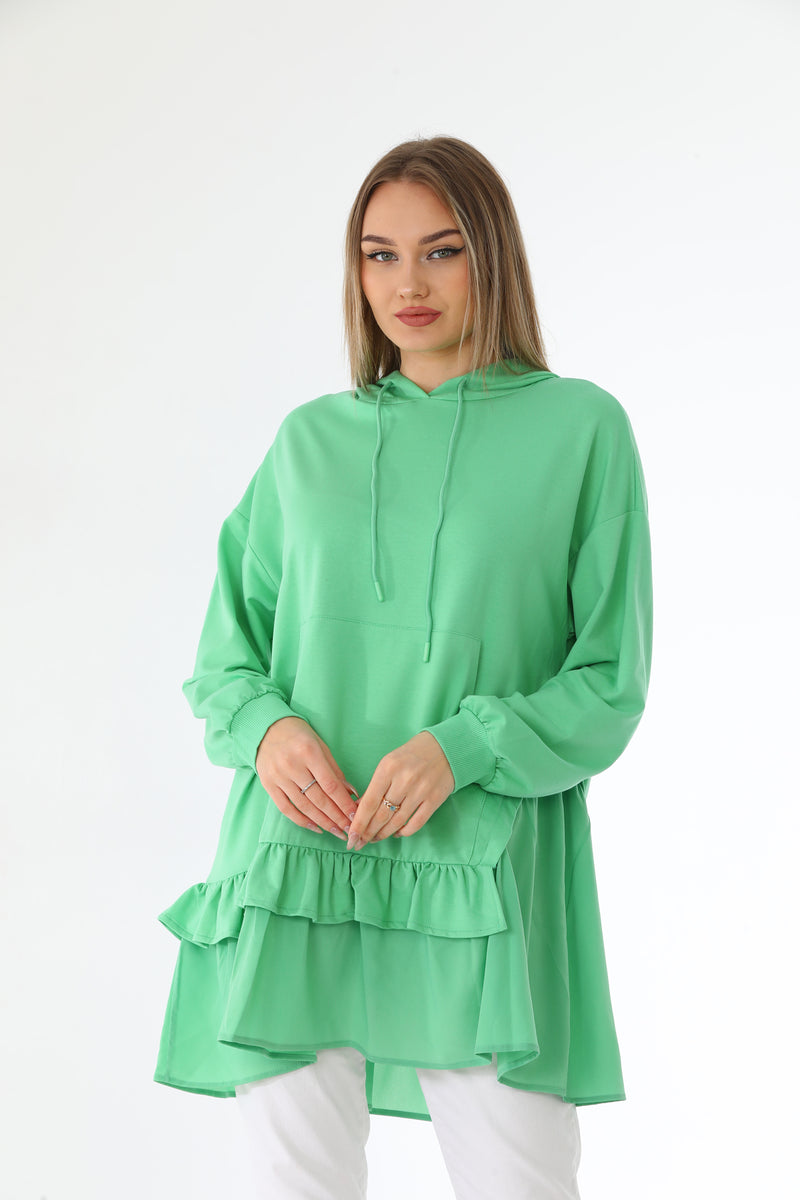 IKL Frilled Skirt Tunic Green