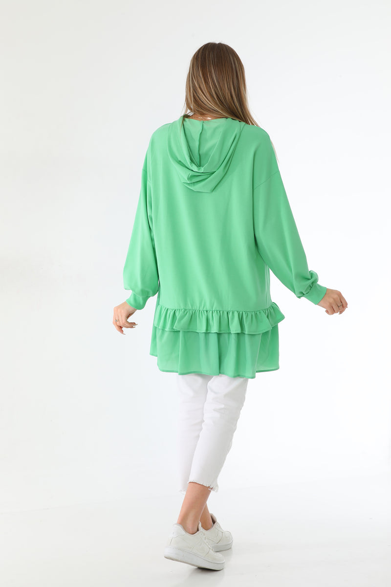 IKL Frilled Skirt Tunic Green