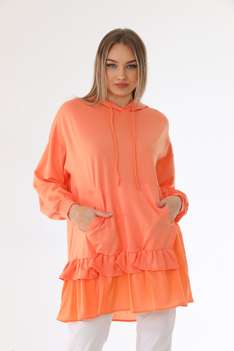 IKL Frilled Skirt Tunic Orange