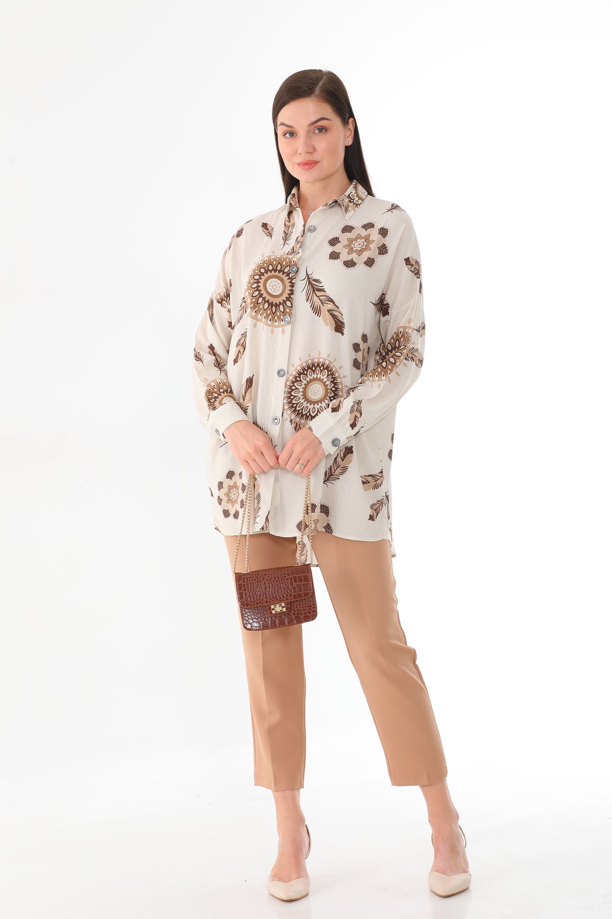 PLL 204A Tunic Mink&Cream
