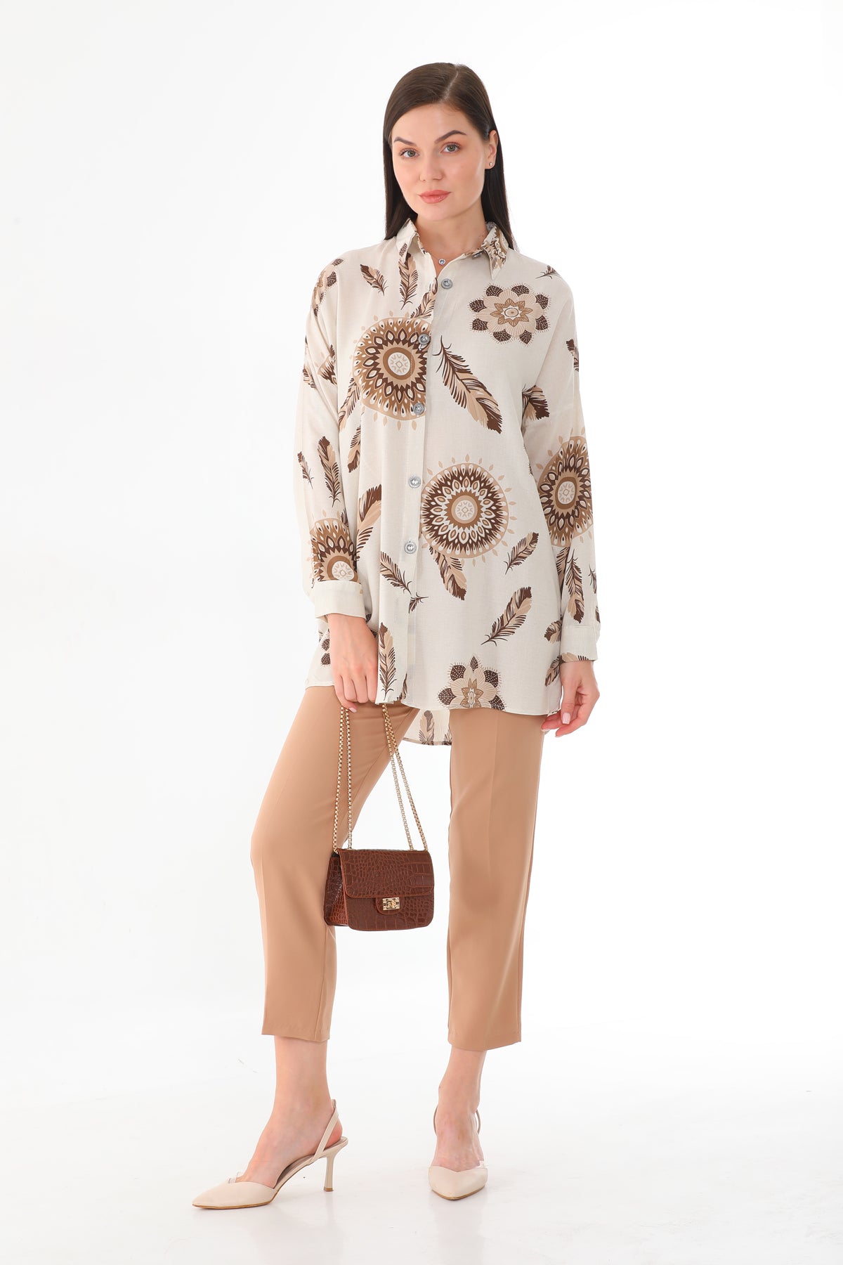 PLL 204A Tunic Mink&Cream