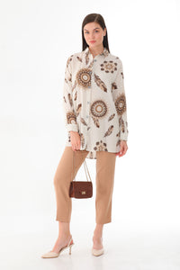 PLL 204A Tunic Mink&Cream