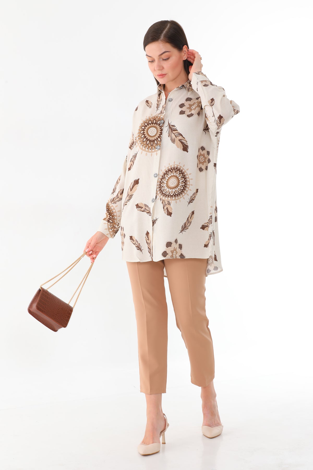 PLL 204A Tunic Mink&Cream