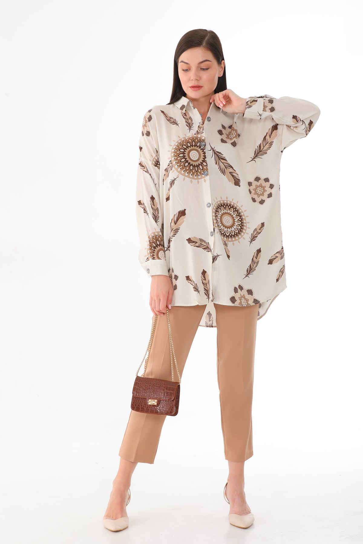 PLL 204A Tunic Mink&Cream