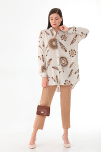 PLL 204A Tunic Mink&Cream