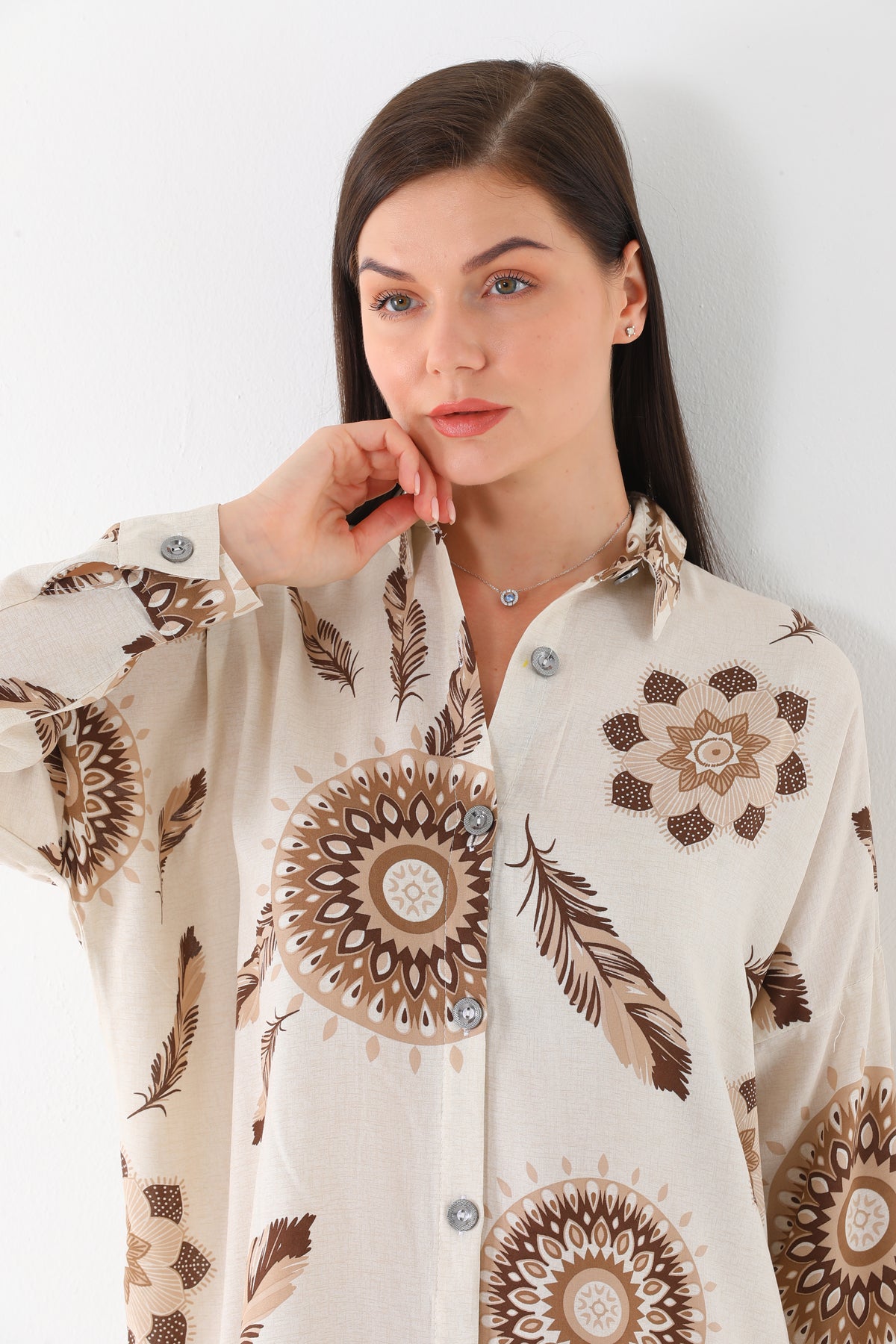 PLL 204A Tunic Mink&Cream