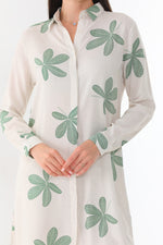 N&C 201A Cotton Tunic Ecru&Green