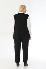 HSN Plus Cotton Buttons Vest Black