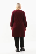 SR Middle Leather Dtld Tunic Burgundy