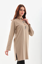 A&M Chequered Tunic Beige