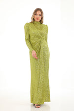 T&Y Shinny Dress Oil Green