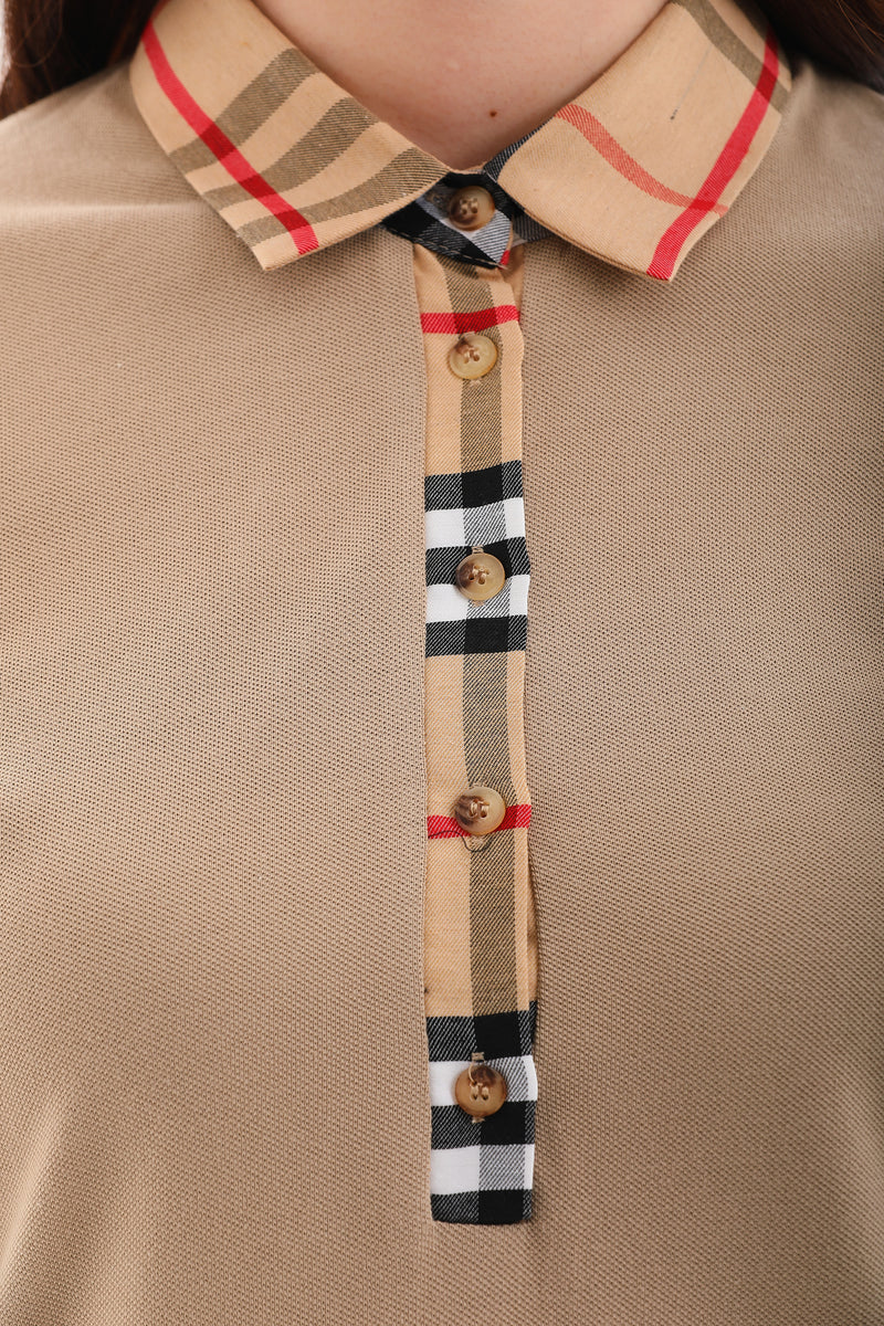 A&M Chequered Tunic Beige