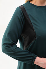SR Leather Dtld Tunic Green