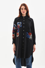 A&W Embroidered Tunic Black