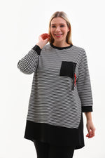 DL 230A Striped Tunic Black