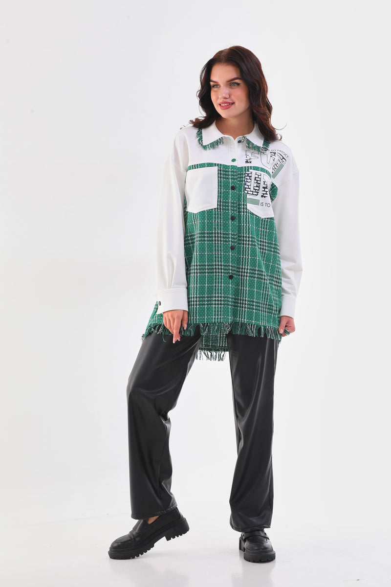 My3 Tartan Fabric Shirt Green