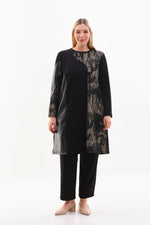 DL Laether and Gold Dtld Tunic Black