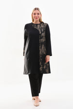 DL Laether and Gold Dtld Tunic Black