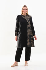 DL Laether and Gold Dtld Tunic Black