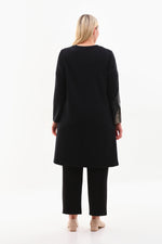 DL Laether and Gold Dtld Tunic Black