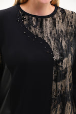 DL Laether and Gold Dtld Tunic Black